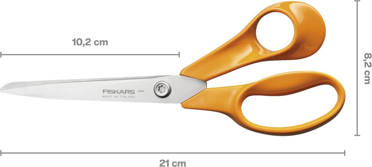 Fiskars - Classic Universalsaks - Højre Hånd - Orange - 21 Cm