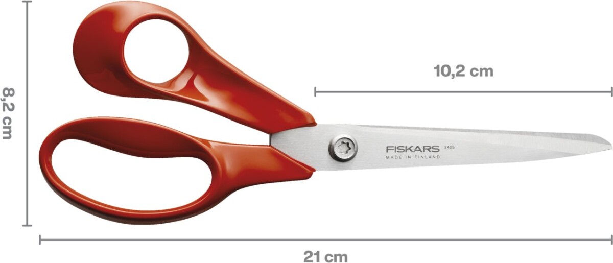 Fiskars - Classic Universalsaks - Venstre Hånd - Rød - 21 Cm