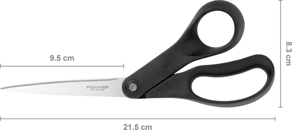 Fiskars - Universalsaks - Sort - Essential - 21 Cm