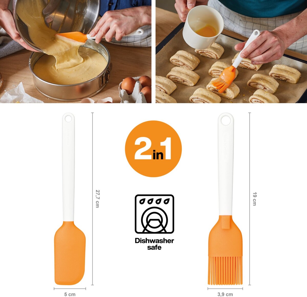 Fiskars - Functional Form - Dejskraber Og Bagepensel - Silikone