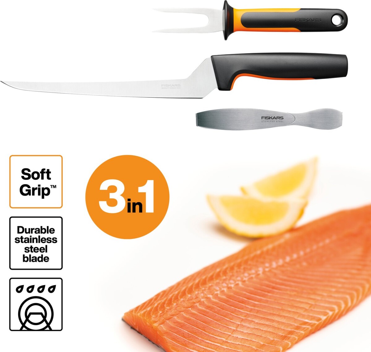 Fiskars Functional Form - Fiskesæt - 3 Dele