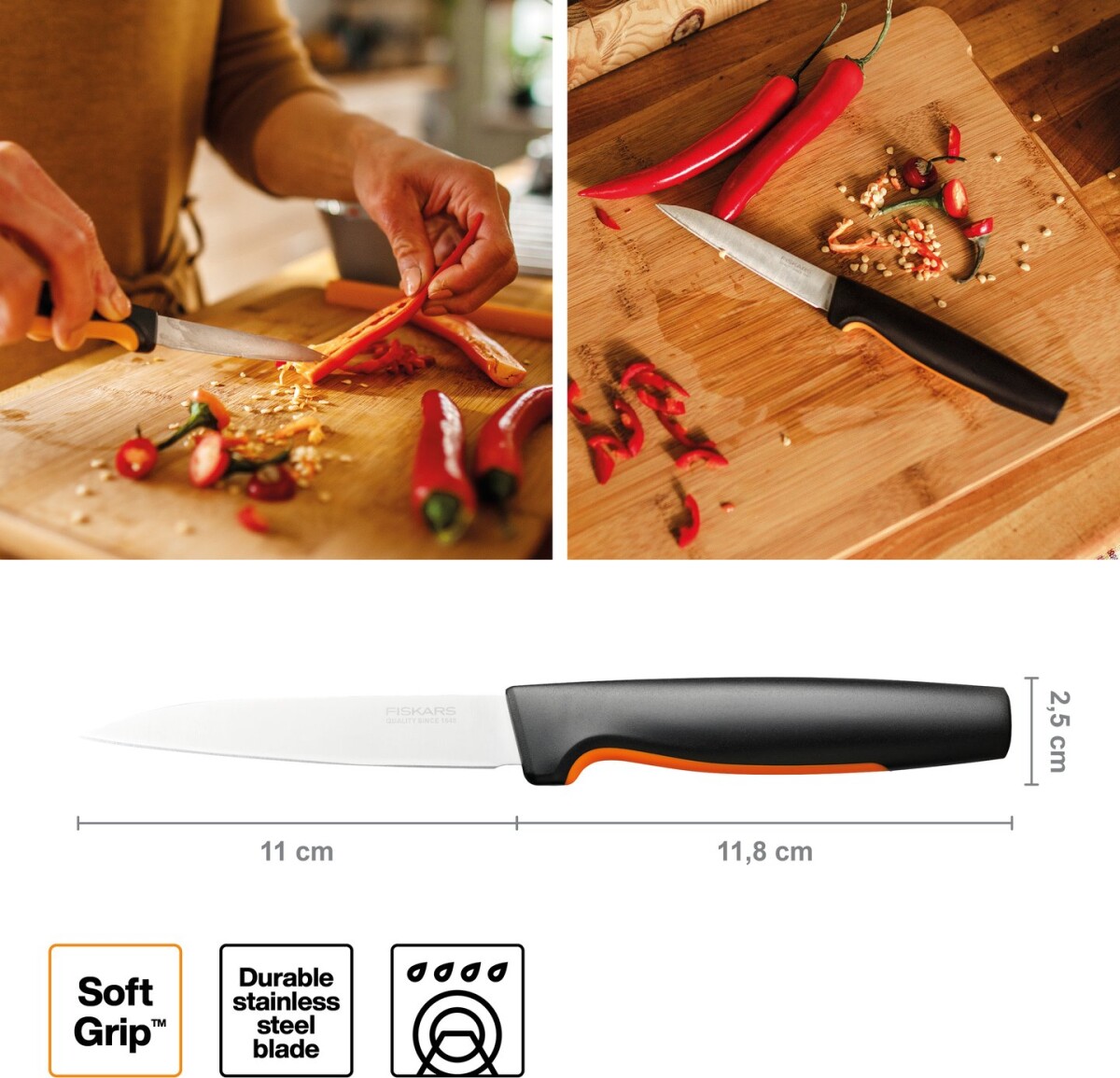 Fiskars Functional Form - Grøntsagskniv - 11 Cm