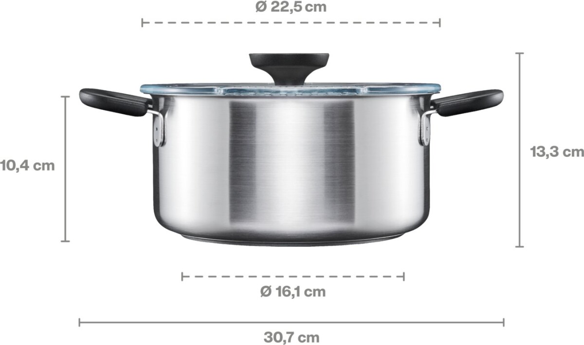 Fiskars - Functional Form - Gryde - Induktion - 3 L - Rustfrit Stål