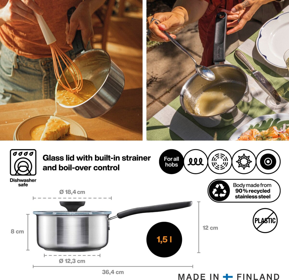 Fiskars Functional Form - Kasserolle Med Låg - 1 5 L