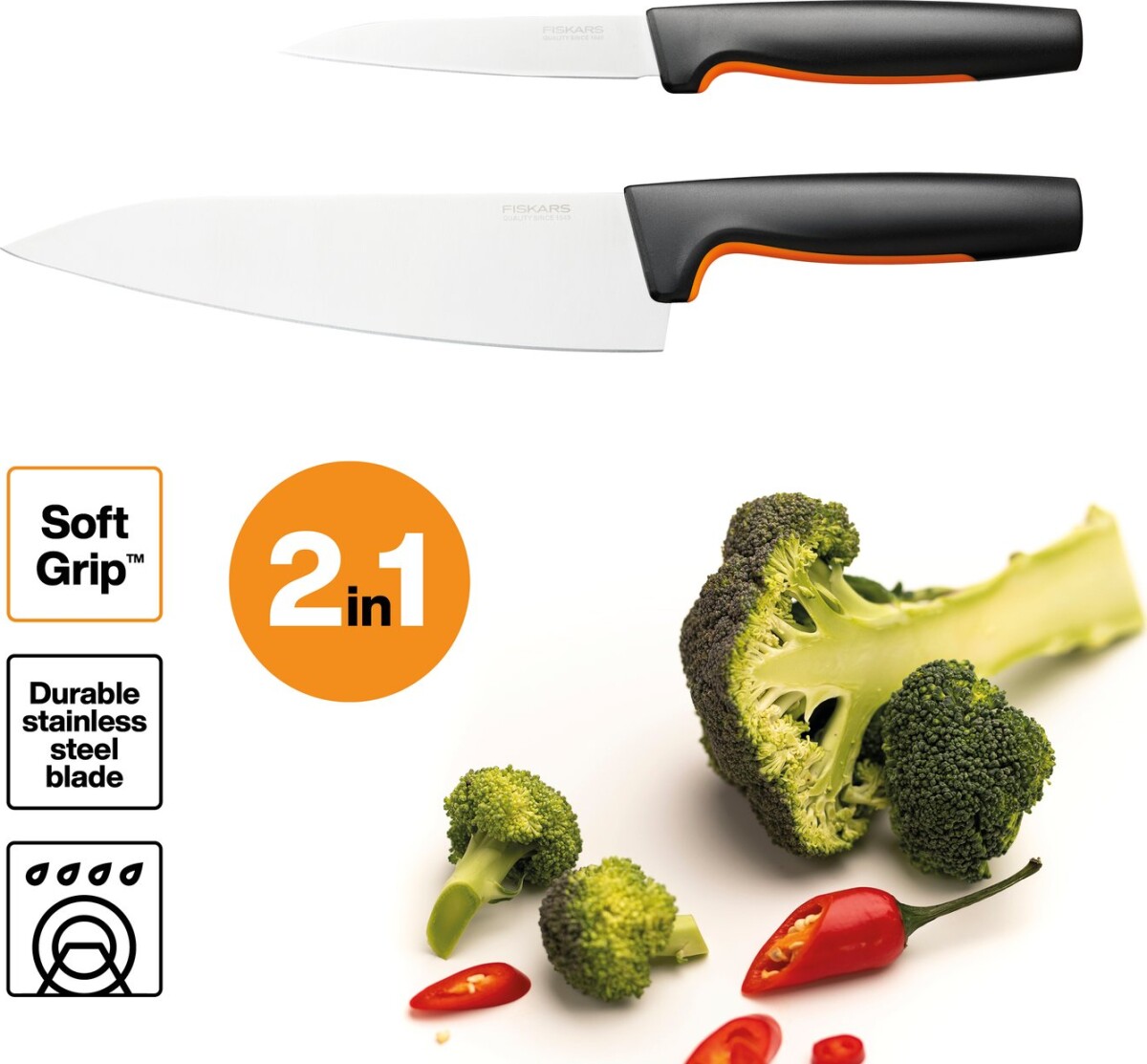 Fiskars Functional Form - Knivsæt - 2 Dele