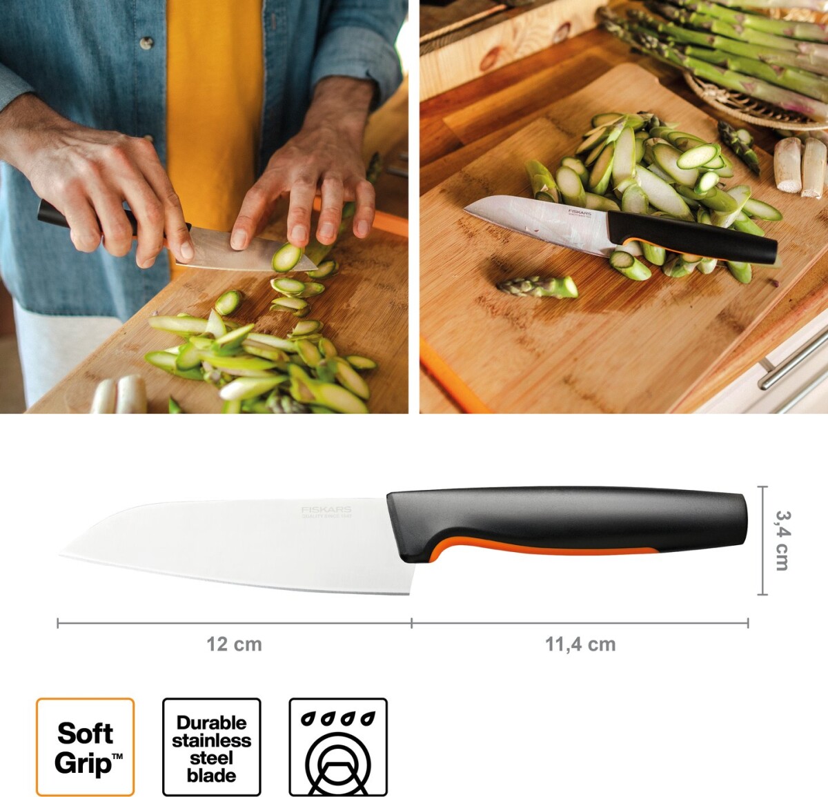 Fiskars Functional Form - Kniv - Japansk Stål - 12 Cm