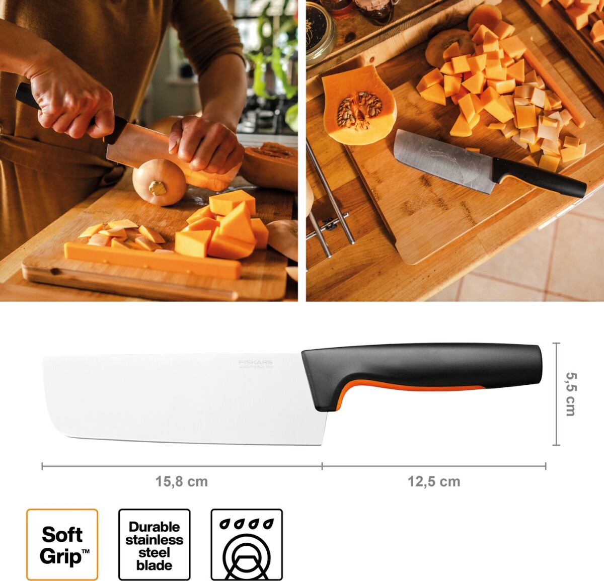 Fiskars Functional Form - Nakiri Kniv - 16 Cm
