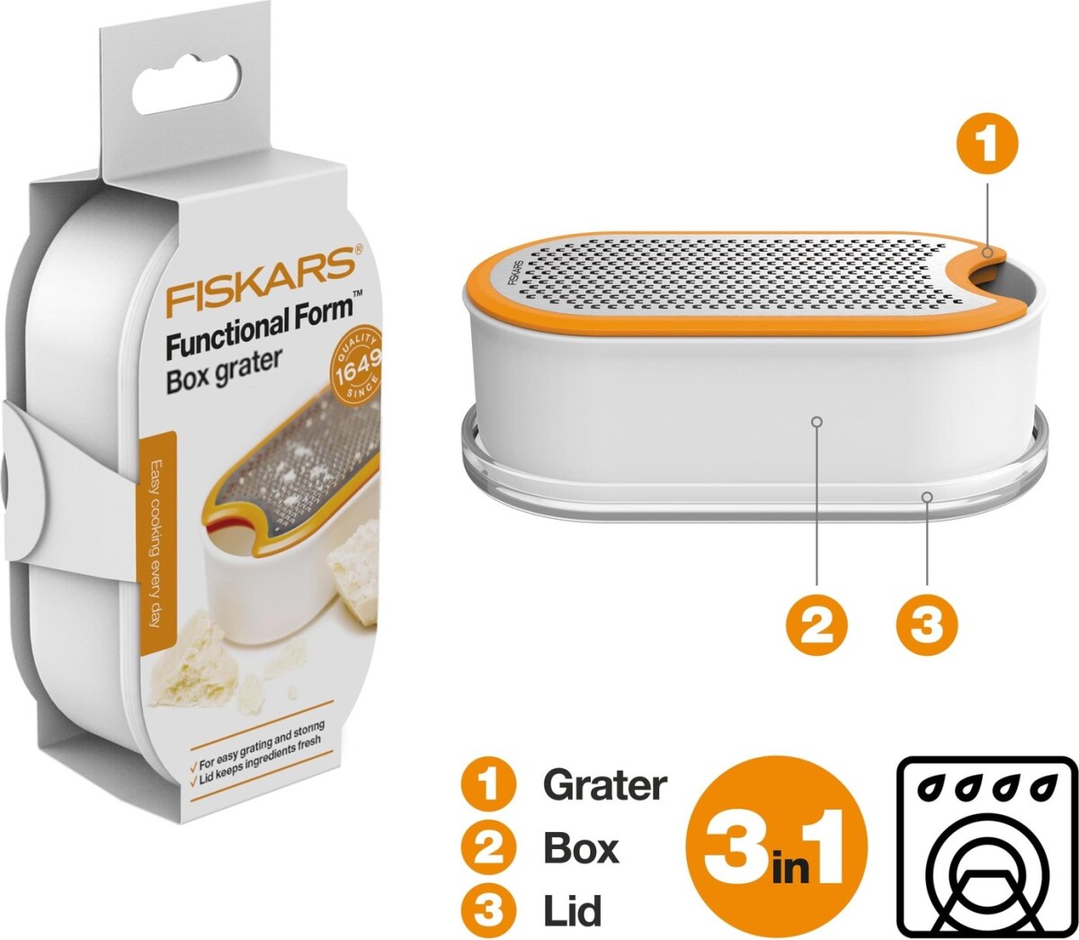 Fiskars - Functionalform Rivejern Med Beholder