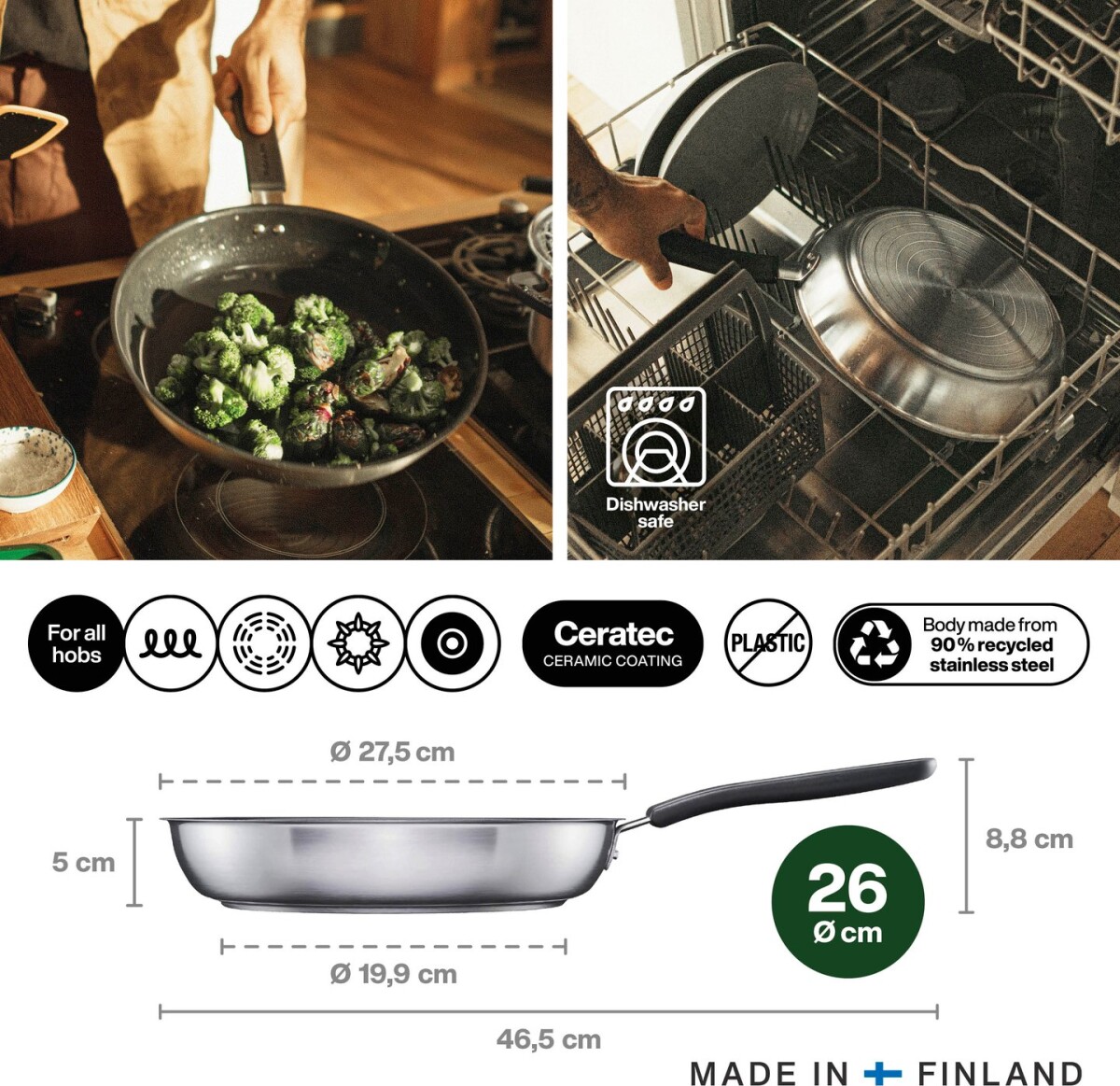Fiskars - Functional Form - Stegepande - Induktion - 26 Cm