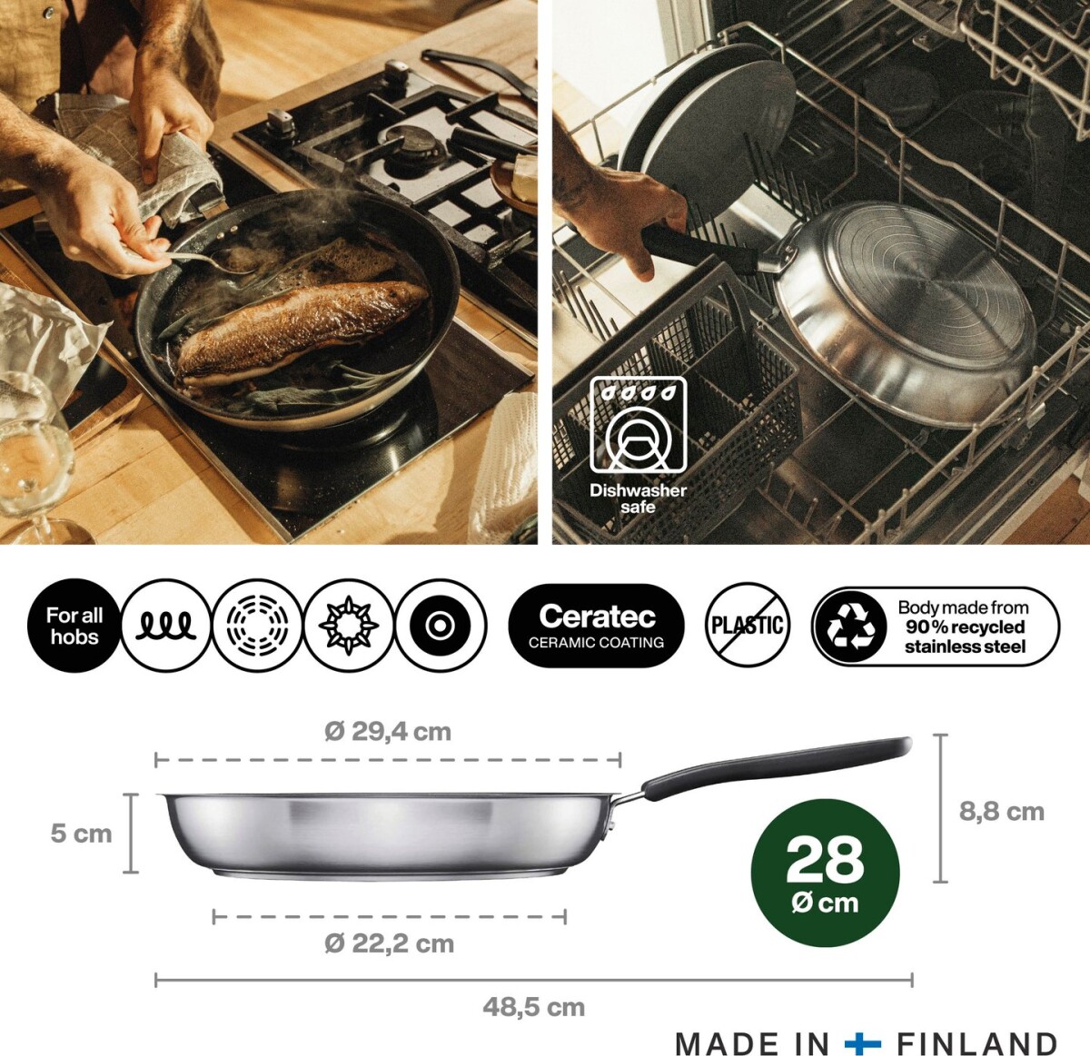 Fiskars Functional Form - Stegepande - 28 Cm