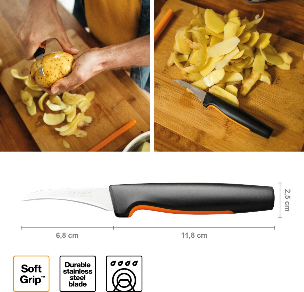 Fiskars Urtekniv - Buet - Functional Form - 7 Cm
