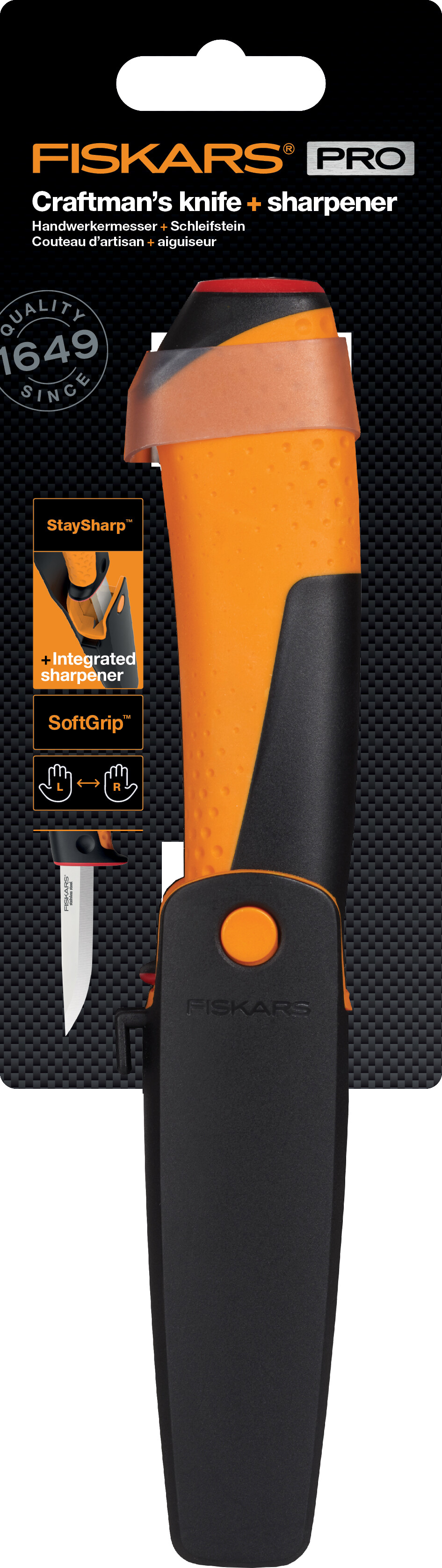 Fiskars - Pro Craftman S Knife - Håndværkerkniv Med Knivsliber