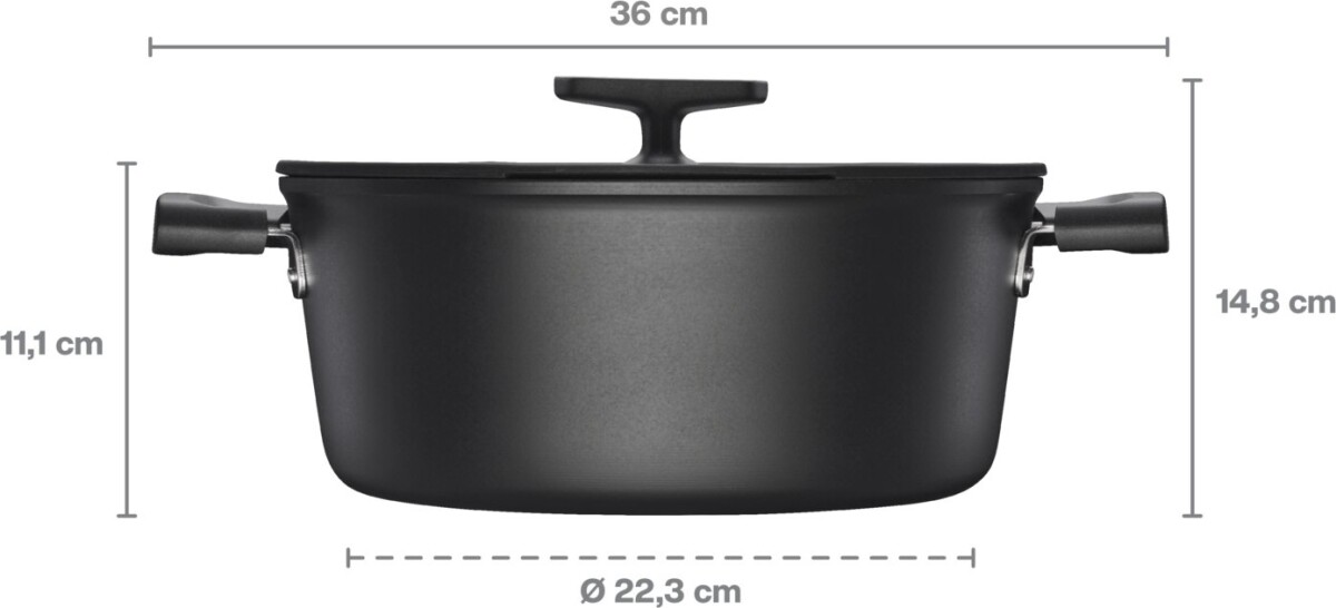 Fiskars - Hard Face - Gryde Med Låg - Non-Stick - Induktion