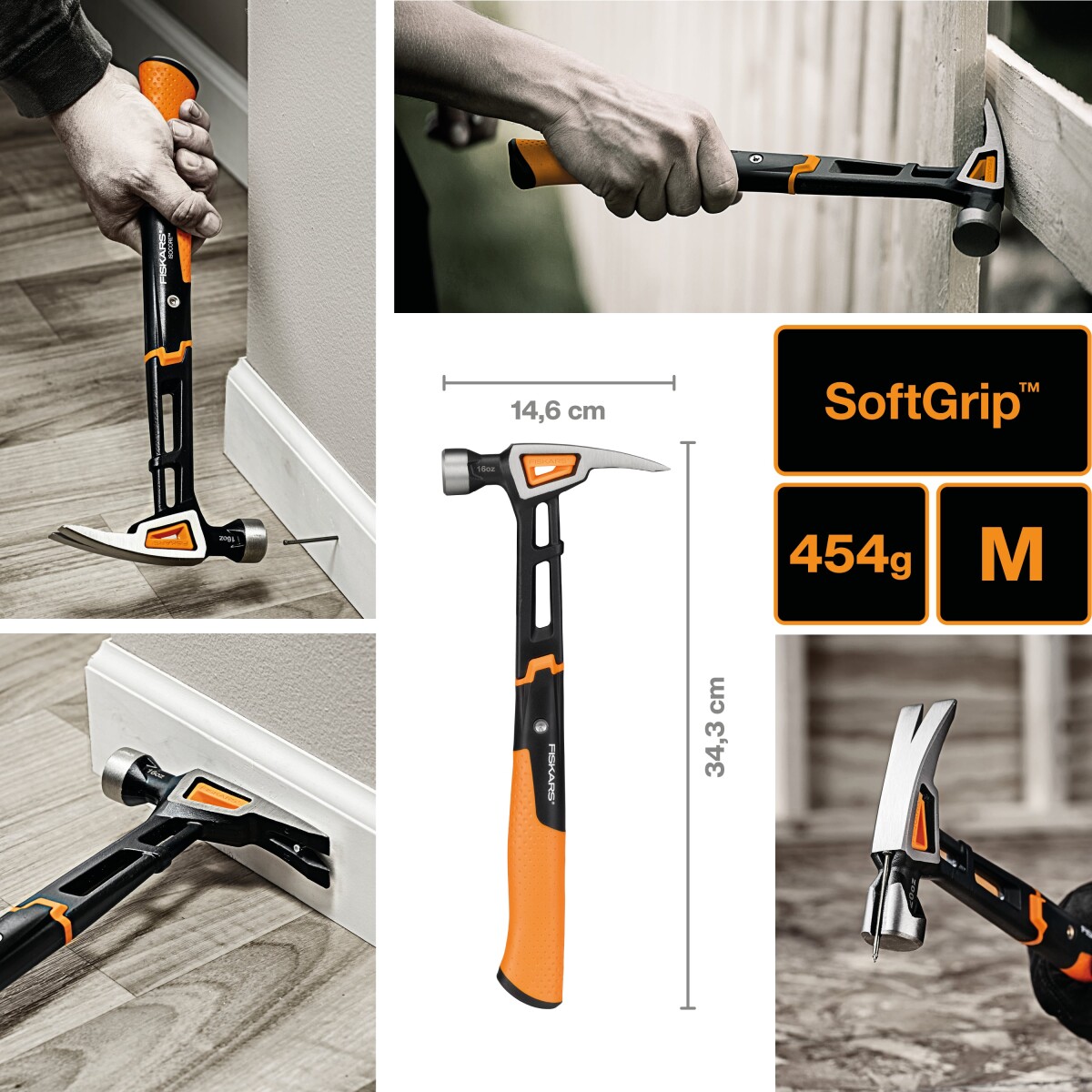 Kløfthammer - Fiskars Isocore - M 16Oz135 - 820 G