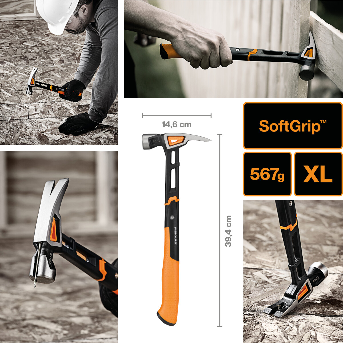 Fiskars - Pro General Use Hammer - Kløfthammer - Isocore Xl