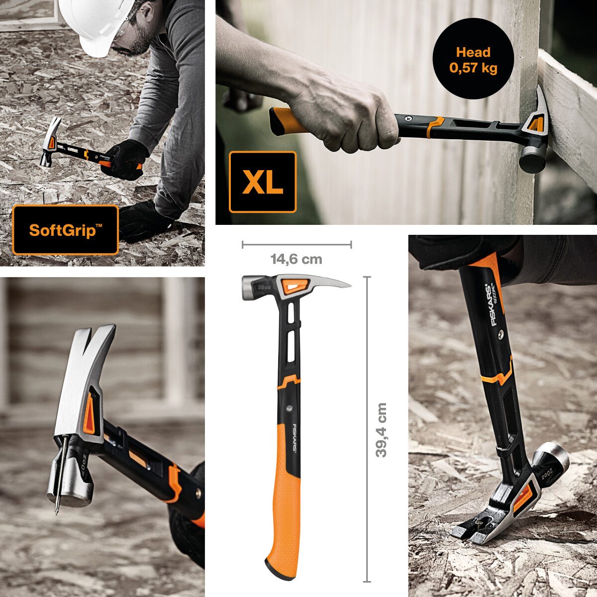 Fiskars - Pro General Use Hammer - Kløfthammer - Isocore Xl