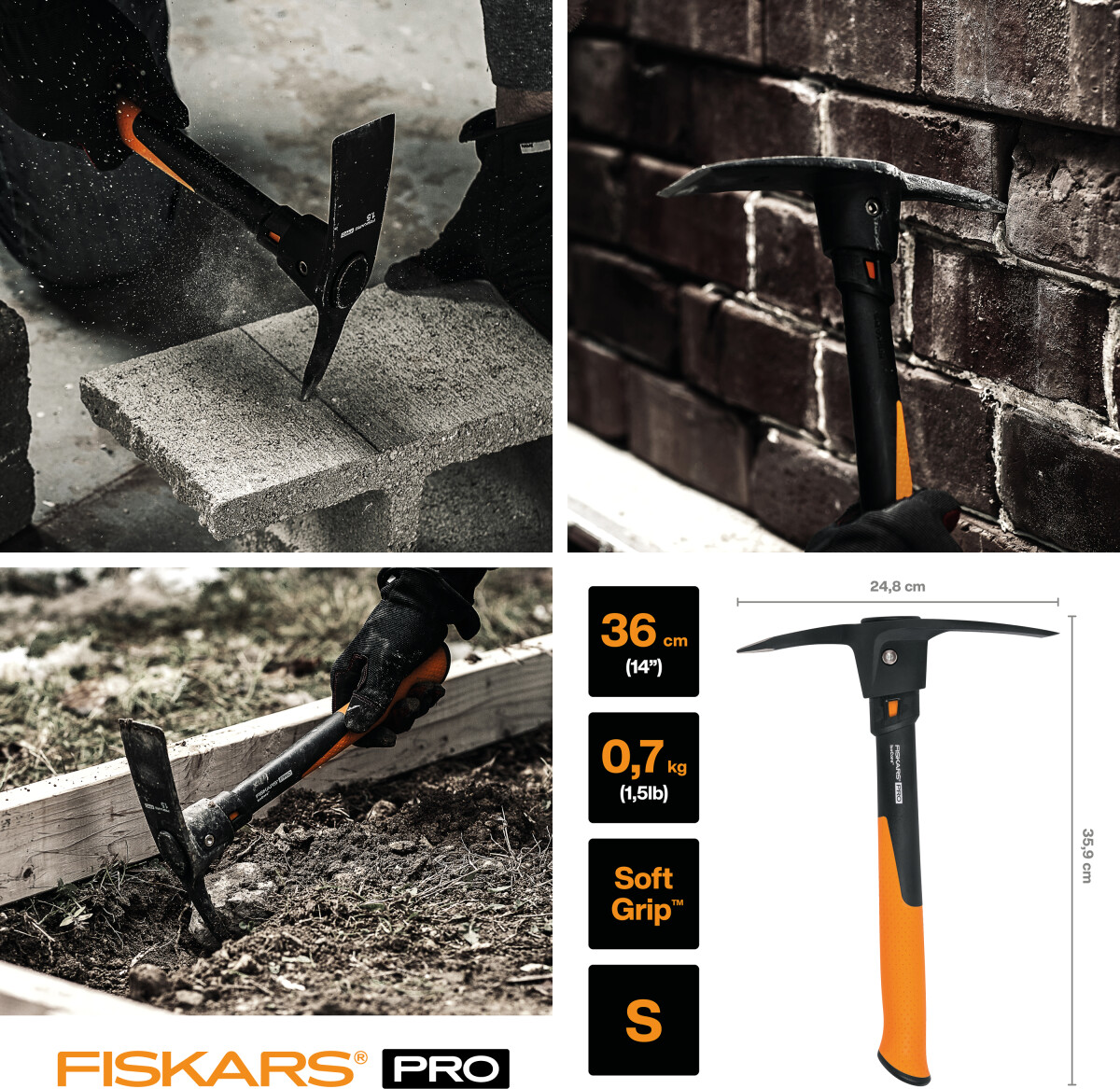Fiskars - Pro Pick Isocore Ryddehammer - 15 Lb - 14 In