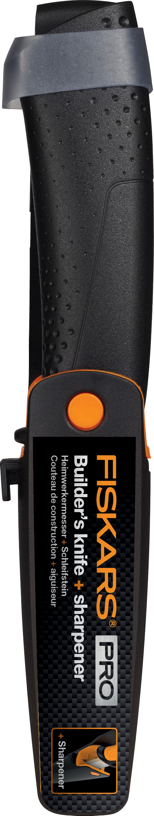 Fiskars - Pro Builder S Knife With Sharpener - Kniv Med Knivsliber