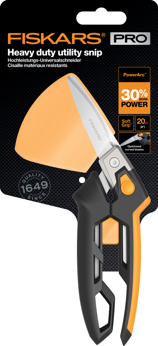 Fiskars - Pro Powerarc Heavy Duty Utility Snip - Universalsaks - 21 Cm