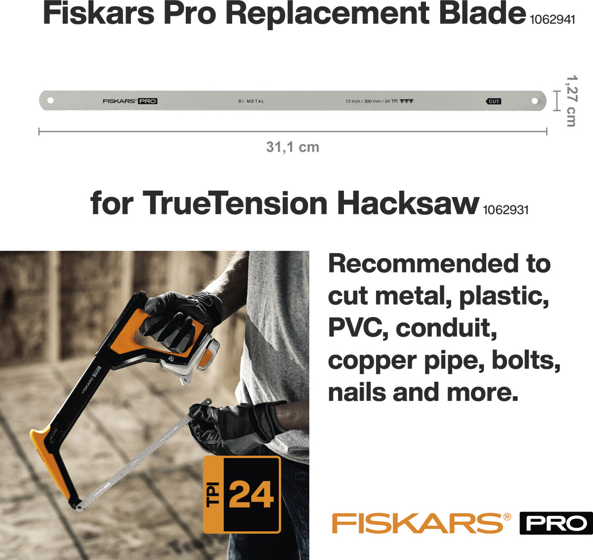 Fiskars - Pro Klinge Til Truetension Nedstryger - Udskiftelig - 30 Cm