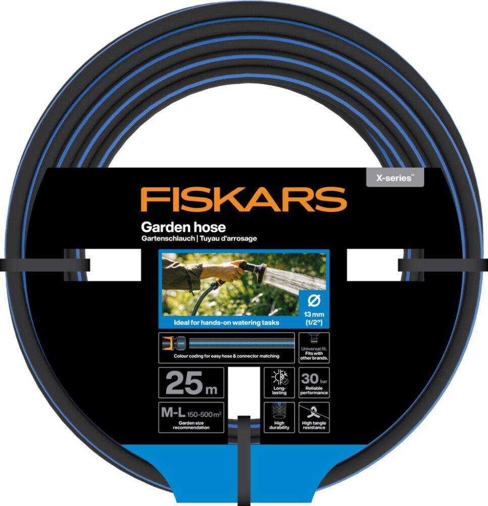 Fiskars - X-Series Haveslange 13Mm 12 25M - Solid Og Holdbar Vandslange Til