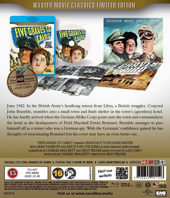 Ørkenens Hemmelighed Five Graves To Cairo - Limited Edition