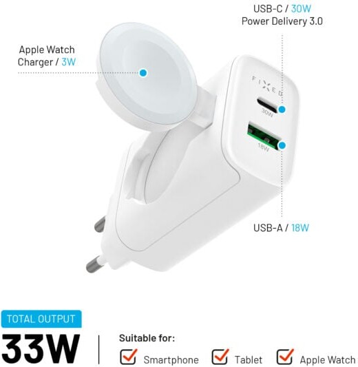 Fixed - Magflip Usb-C Charger 33W Apple Watchusb-Cusb-A