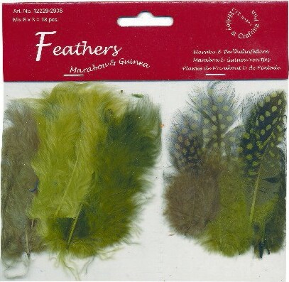 Fjer - 8-10 Cm - 18 Stk - Grøn