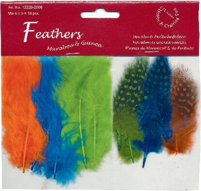 Fjer - 8-10 Cm - 18 Stk - Neon