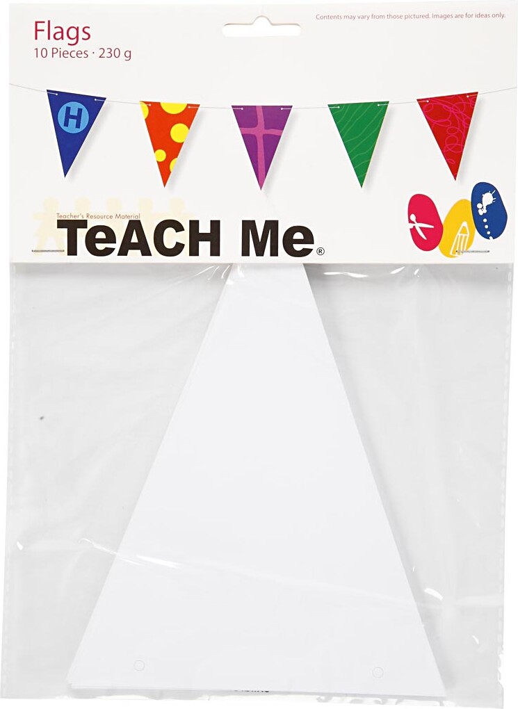 Flag - H 20 Cm - B 14 5 Cm - 300 G - Hvid - 10 Stk