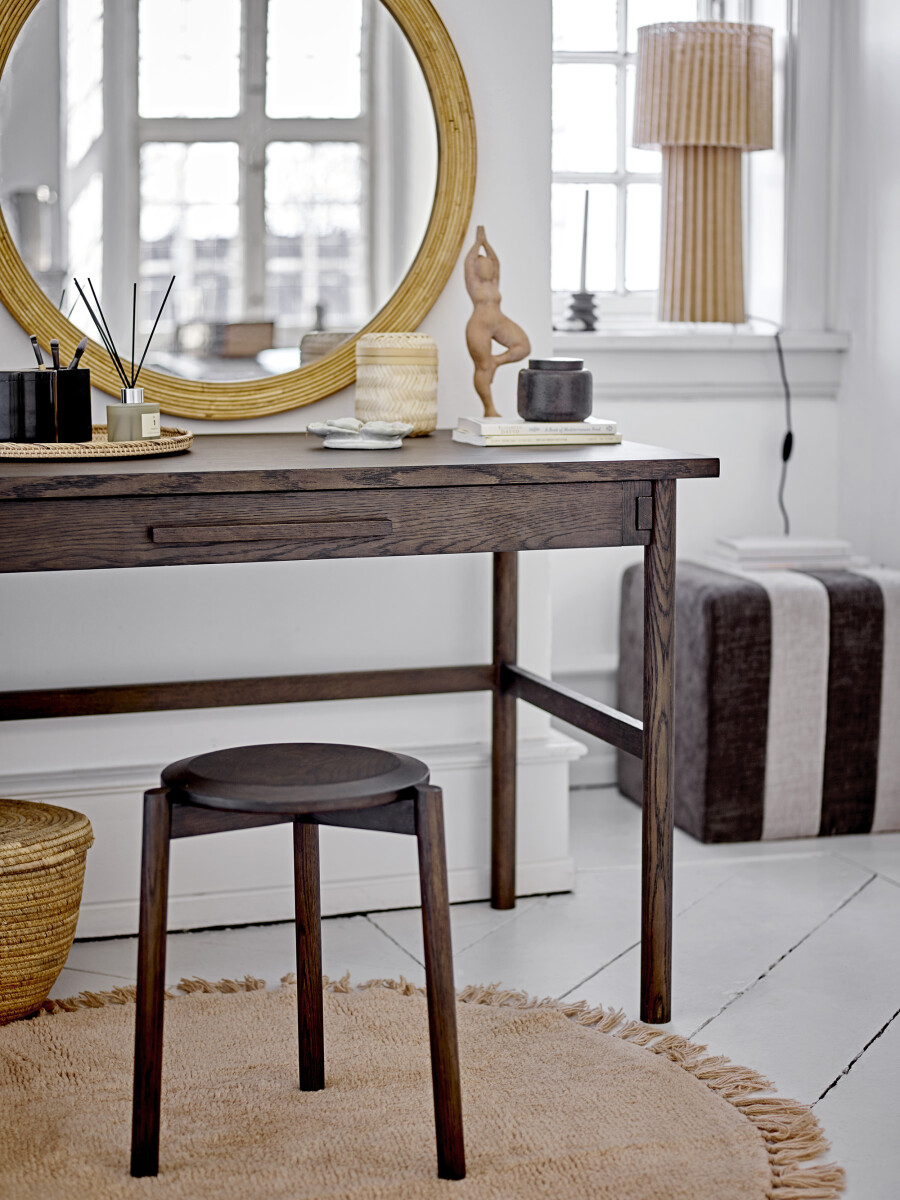 Bloomingville - Flint Puf - Firkantet - Brun - Polyester