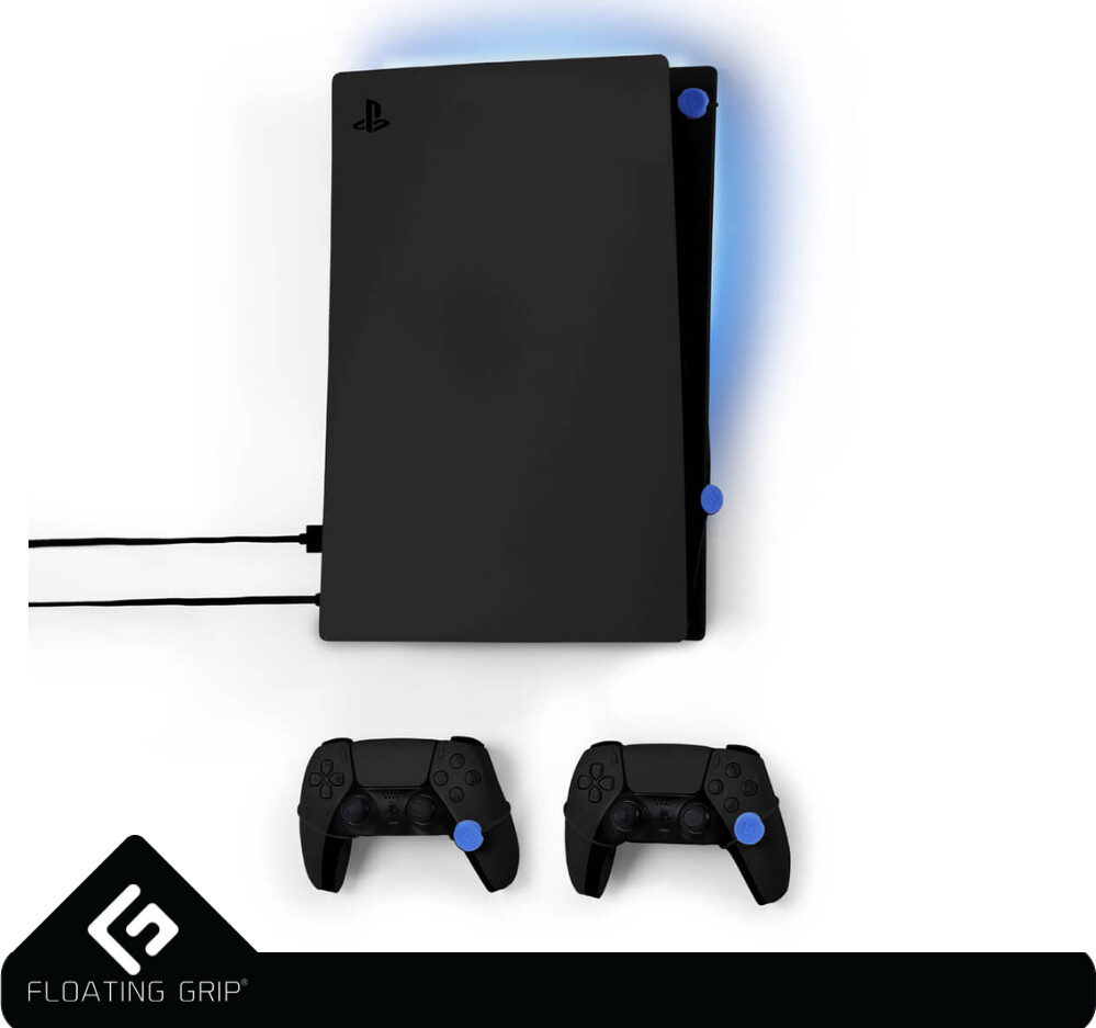 Floating Grip - Ps5 Wall Mount Sæt Inkl Silikone Covers - Sort