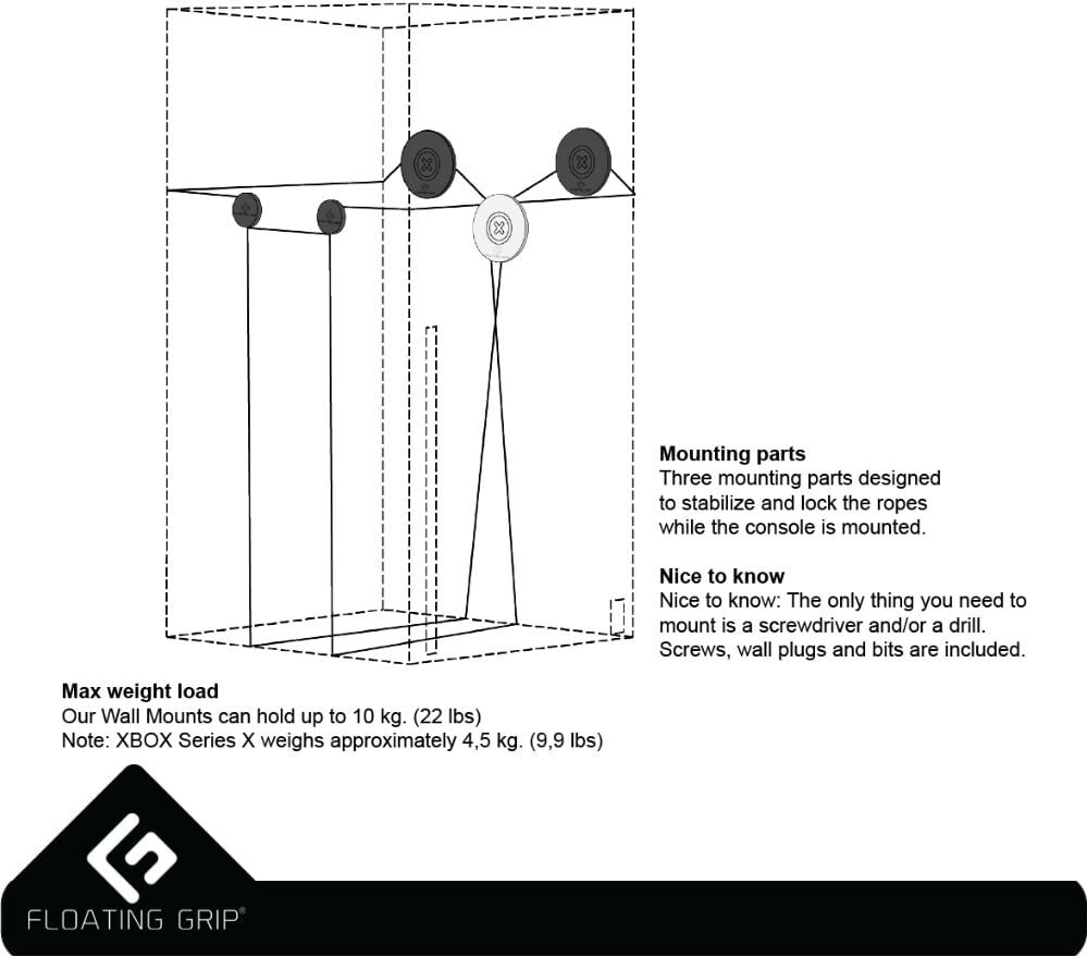Floating Grip - Xbox Series X Og Controllers Wall Mount