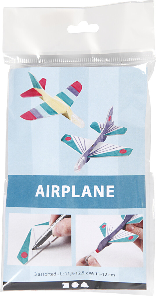 Flyvemaskiner - L 11 5-12 5 Cm - B 11-12 Cm - Hvid - 3 Stk