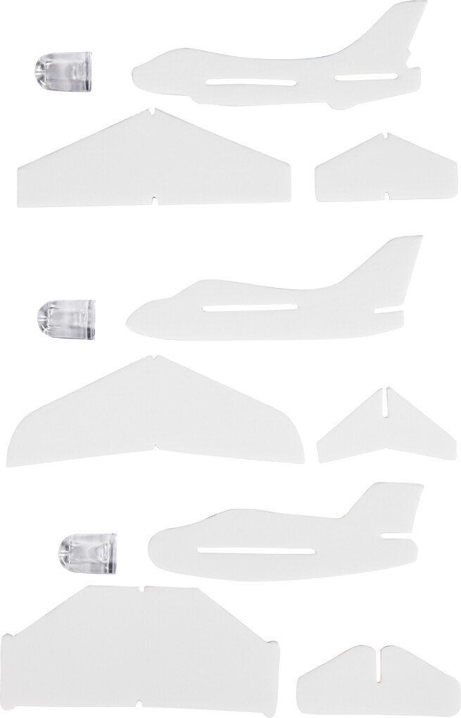 Flyvemaskiner - L 11 5-12 5 Cm - B 11-12 Cm - Hvid - 3 Stk