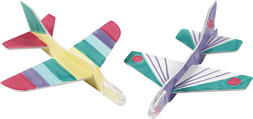 Flyvemaskiner - L 11 5-12 5 Cm - B 11-12 Cm - Hvid - 3 Stk