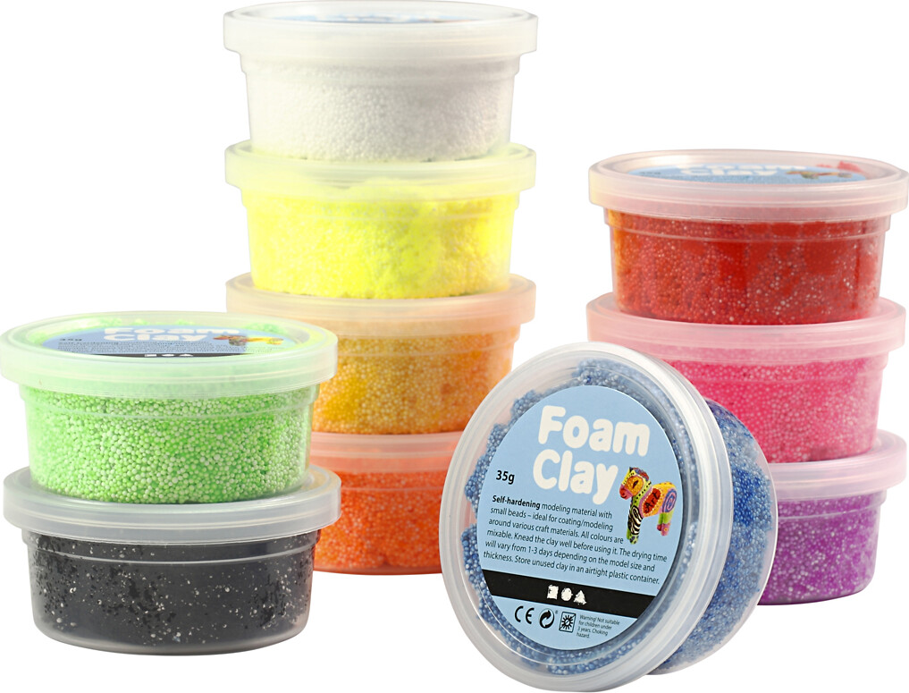 Foam Clay - Assorterede Farver - 10X12 Dåser
