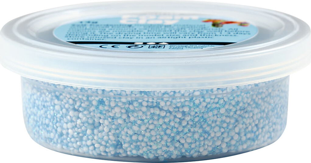 Glitter Foam Clay - Lyseblå - Modellervoks - 35 G