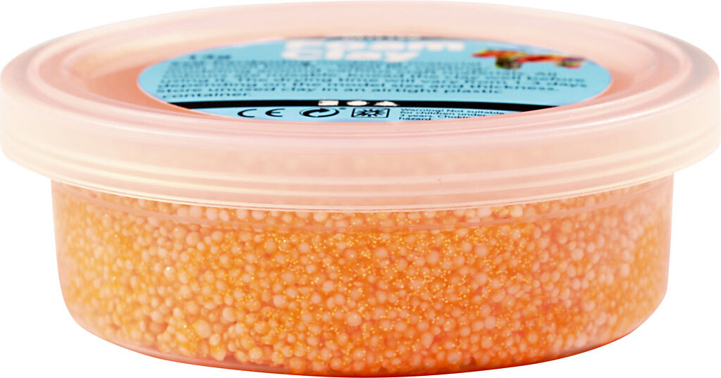 Glitter Foam Clay - Orange - Modellervoks - 35 G