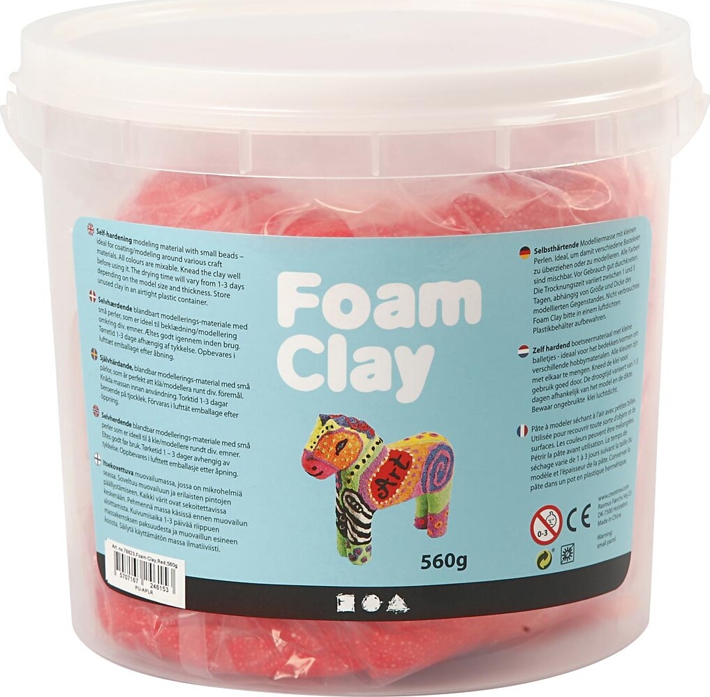 Foam Clay - Rød - Modellervoks I Spand - 560 G