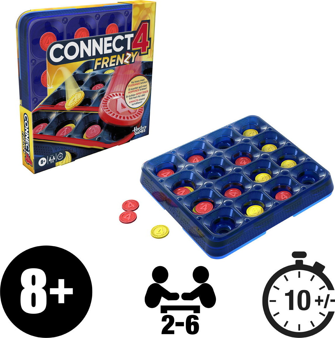 Connect 4 - Frenzy - Fire På Stribe Brætspil - Hasbro G2782