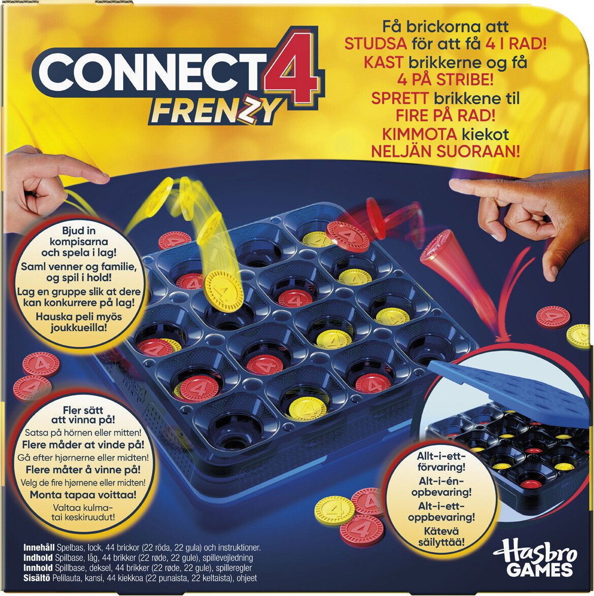 Connect 4 - Frenzy - Fire På Stribe Brætspil - Hasbro G2782