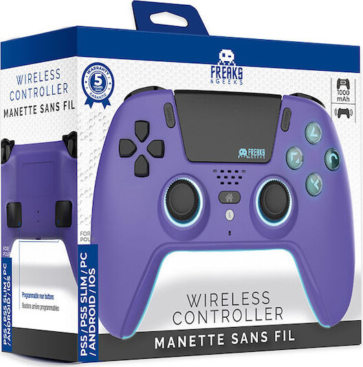 Freaks And Geeks - Wireless Bluetooth Controller For Ps5- Led - Purple