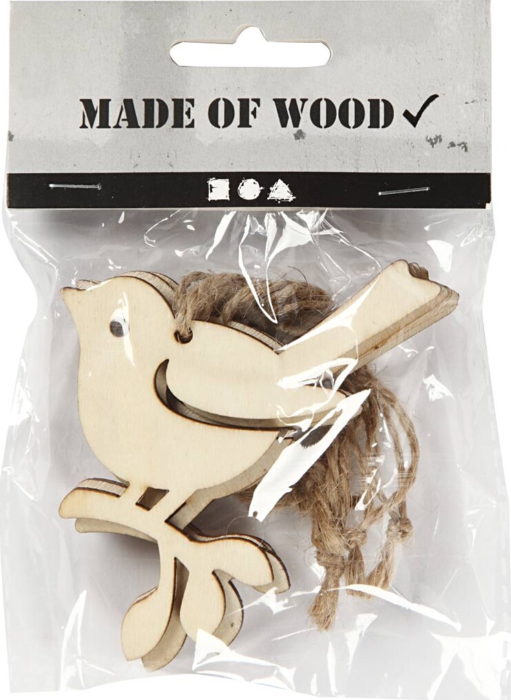 Fugl - H 9 Cm - B 6 5 Cm - 5 Stk