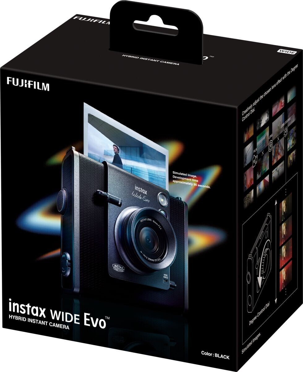 Fuji - Instax Wide Evo Black Hybrid Camera