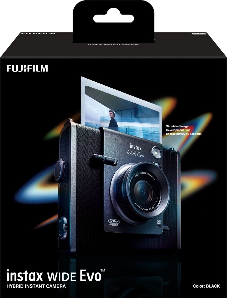 Fuji - Instax Wide Evo Black Hybrid Camera