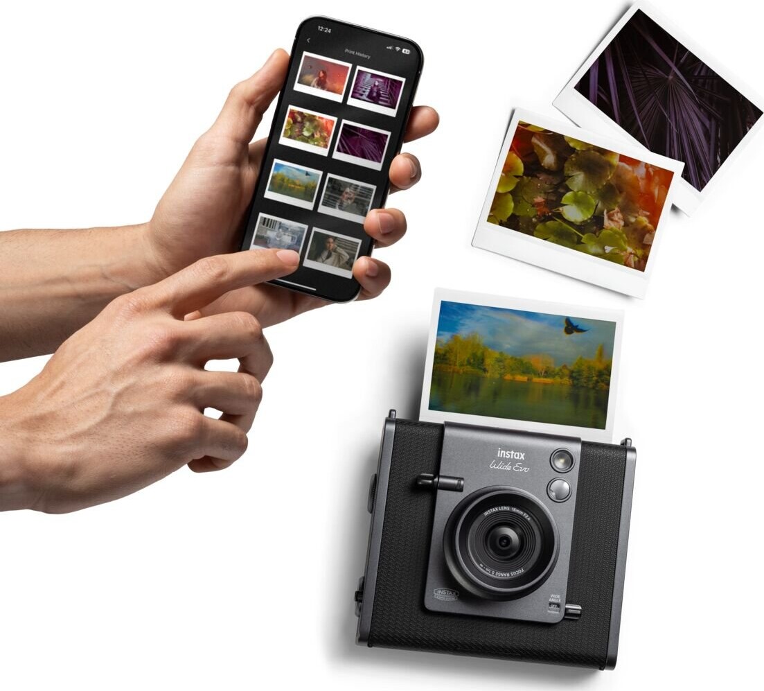 Fuji - Instax Wide Evo Black Hybrid Camera