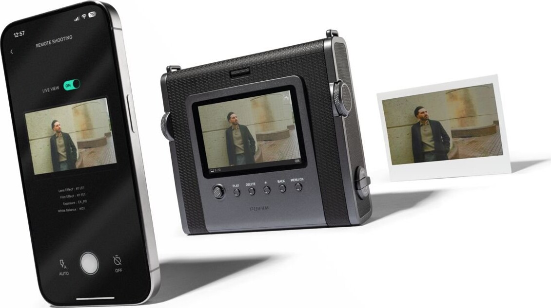 Fuji - Instax Wide Evo Black Hybrid Camera