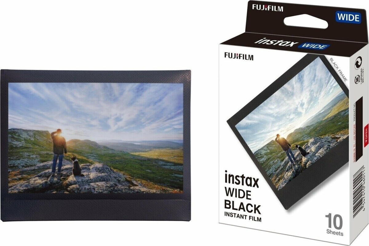 Fujifilm - Instax Wide Films 1X10 Shots - Black Frame