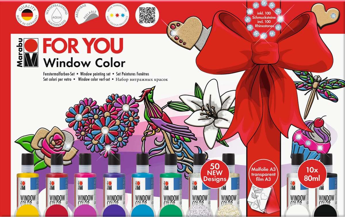 Marabu - For You Window Color Fun Fancy 10X80 Ml Motiver